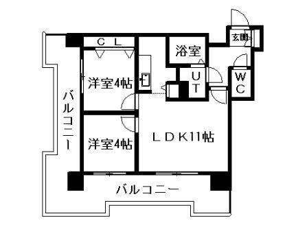 ＵＵＲコート札幌北三条 13階 2LDK 賃貸物件詳細