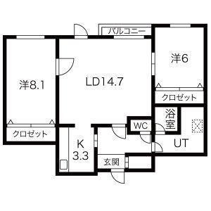 ＬＥＥ　ＳＰＡＣＥ篠路Ａ 3階 2LDK 賃貸物件詳細