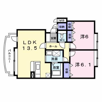 ノウブル大麻 1階 2LDK 賃貸物件詳細