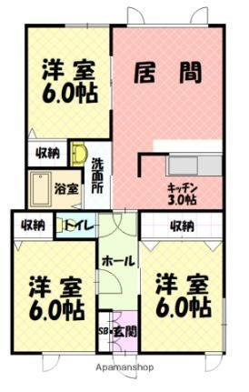 アルファガーデンコートＩＩ 2階 3LDK 賃貸物件詳細