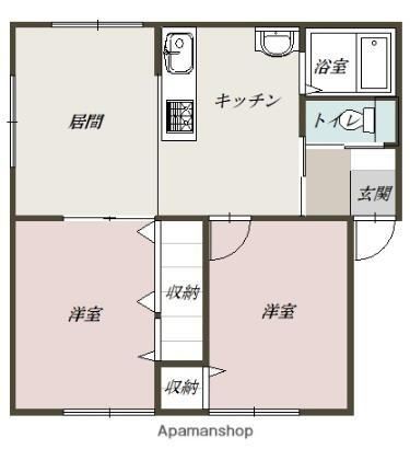 つつじコーポ 2階 2LDK 賃貸物件詳細