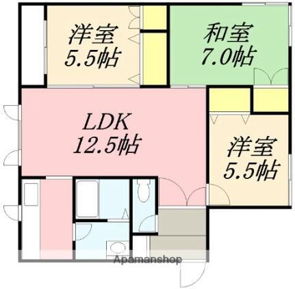 エンドレス五稜郭Ｂ棟 4階 3LDK 賃貸物件詳細