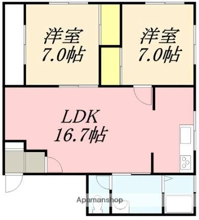 北海道北斗市久根別1丁目 東久根別駅 2LDK アパート 賃貸物件詳細