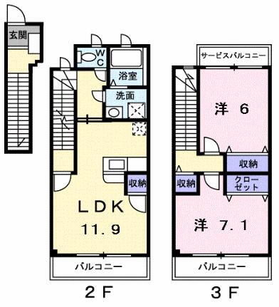 アーバンコート 2階 2LDK 賃貸物件詳細