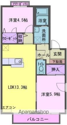 岩手県北上市黒沢尻3丁目 北上駅 2LDK アパート 賃貸物件詳細