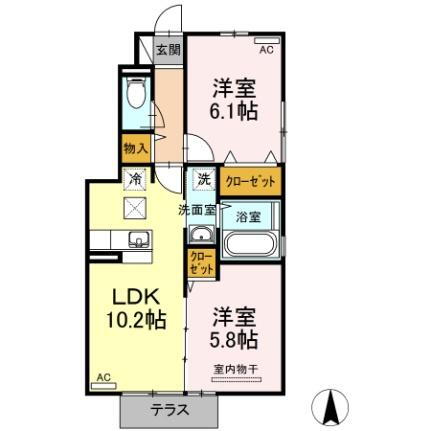 Ｌａ　Ｌｕｃｅ 1階 2LDK 賃貸物件詳細