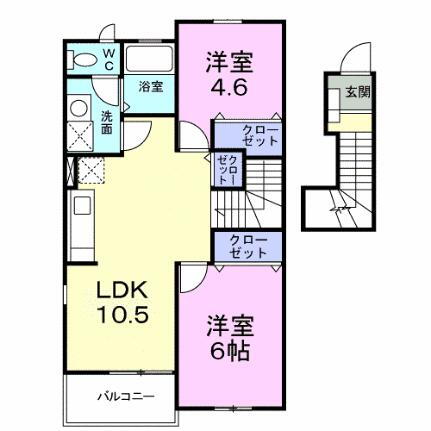 Ｌｏｇｅｍｅｎｔ　Ｓ　Ｉ 2階 2LDK 賃貸物件詳細