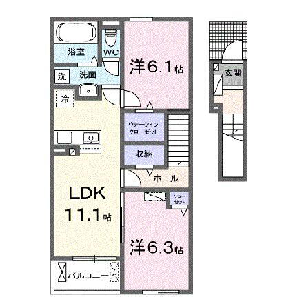 ベル　エポックＳ 2階 2LDK 賃貸物件詳細