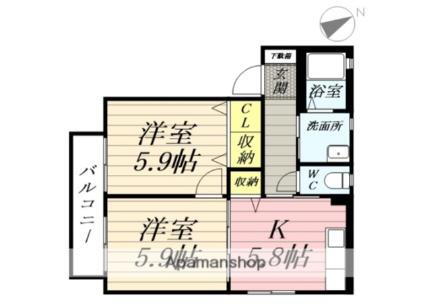 宮城県仙台市宮城野区岩切字三所南 岩切駅 2K アパート 賃貸物件詳細