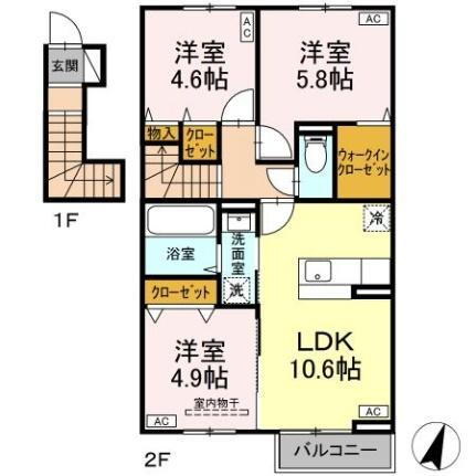 宮城県仙台市宮城野区田子字五平淵 3LDK アパート 賃貸物件詳細