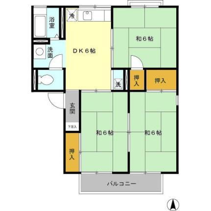 福島県郡山市鶴見坦1丁目 郡山駅 3DK アパート 賃貸物件詳細