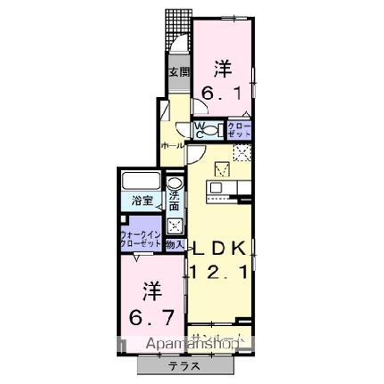 イーケートラスト 1階 2LDK 賃貸物件詳細