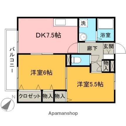 コンフォート狭山台ＩＩ 2階 2DK 賃貸物件詳細