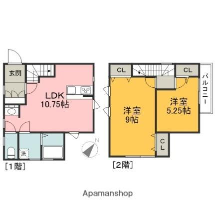 高倉５丁目貸家Ｂ号棟 2LDK 賃貸物件詳細