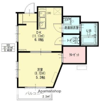 ナシオン平井 3階 1DK 賃貸物件詳細