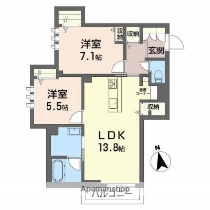 シャーメゾンＭＩＩ 2階 2LDK 賃貸物件詳細