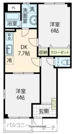 ＤａｎｋｅＩＩＩ 1階 2DK 賃貸物件詳細