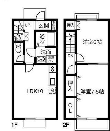 Ａｐｒｉｃｏｔ　Ｈｏｕｓｅ　Ａ・Ｂ 2LDK 賃貸物件詳細