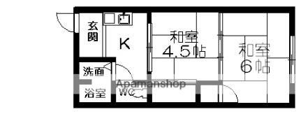 滋賀県野洲市北野1丁目 野洲駅 2K アパート 賃貸物件詳細