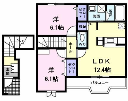 滋賀県彦根市彦富町 稲枝駅 2LDK アパート 賃貸物件詳細