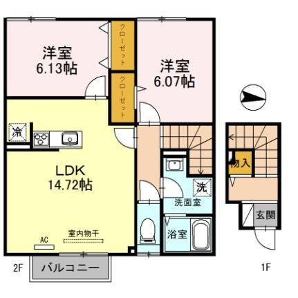 滋賀県米原市下多良3丁目 米原駅 2LDK アパート 賃貸物件詳細