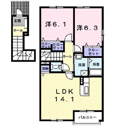 滋賀県栗東市下戸山 手原駅 2LDK アパート 賃貸物件詳細