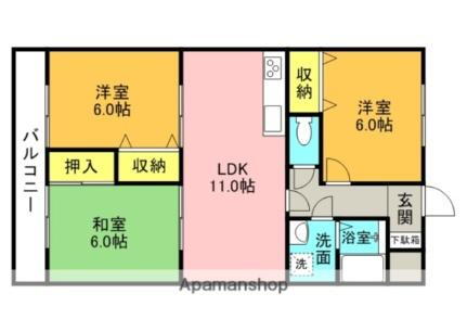 ソレイユハイツＭ−１ 3階 3LDK 賃貸物件詳細