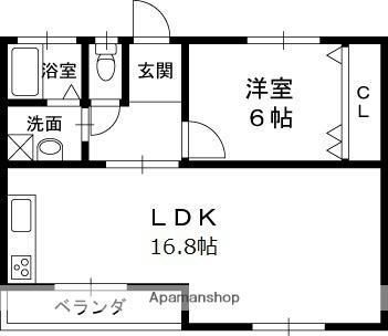 サンロイヤルマンション 2階 1LDK 賃貸物件詳細