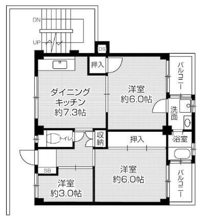 ビレッジハウス私部４号棟 3階 3DK 賃貸物件詳細