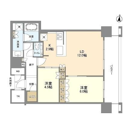 ブランズタワー梅田Ｎｏｒｔｈ 40階 2LDK 賃貸物件詳細