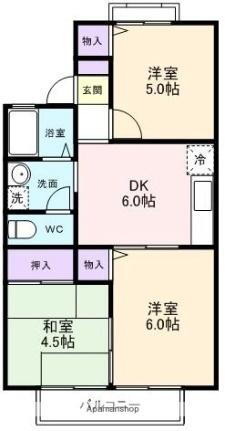 ヴィラ・ロータス 2階 3DK 賃貸物件詳細