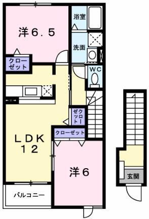 兵庫県姫路市広畑区西蒲田 姫路駅 2LDK アパート 賃貸物件詳細
