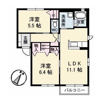 鳥取県鳥取市湖山町北4丁目 鳥取大学前駅 2LDK アパート 賃貸物件詳細