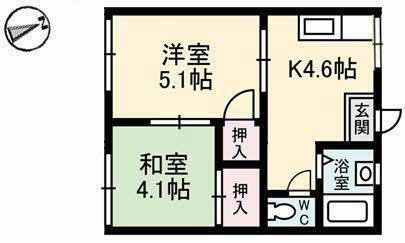 鳥取県鳥取市湖山町南2丁目 湖山駅 2K アパート 賃貸物件詳細
