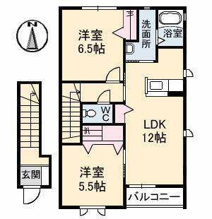 Ｔ．Ｈ．サルーテ　Ａ棟 2階 2LDK 賃貸物件詳細