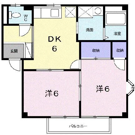 岡山県岡山市北区平野 庭瀬駅 2DK アパート 賃貸物件詳細