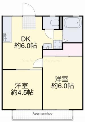 岡山県岡山市東区宍甘 東岡山駅 2DK アパート 賃貸物件詳細