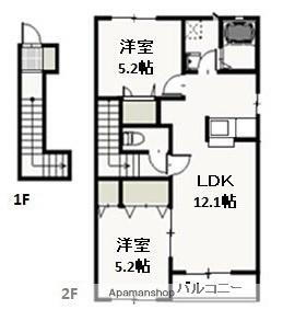 ファミーユ・ビボ　Ｅ 2階 2LDK 賃貸物件詳細