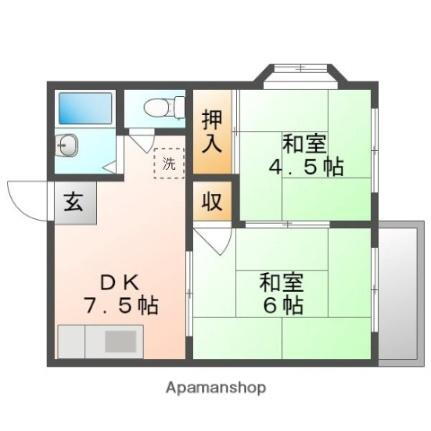岡山県岡山市北区平野 庭瀬駅 2DK アパート 賃貸物件詳細
