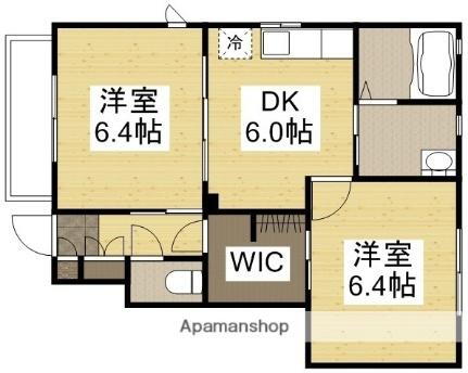 メゾンボヌール　Ｂ棟 1階 2DK 賃貸物件詳細