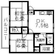 岡山県岡山市北区平野 庭瀬駅 2DK アパート 賃貸物件詳細