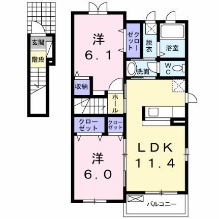 岡山県総社市真壁 総社駅 2LDK アパート 賃貸物件詳細