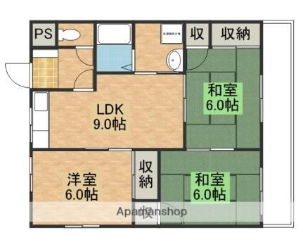 ハイツ谷中　Ｂ棟 2階 3LDK 賃貸物件詳細