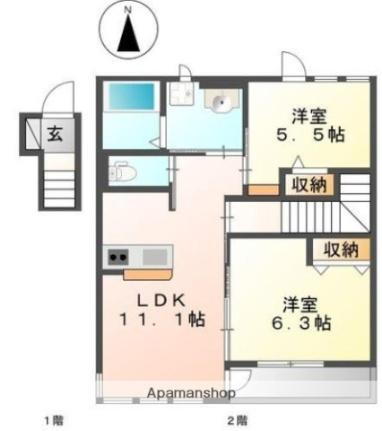 香川県高松市高松町 屋島駅 2LDK アパート 賃貸物件詳細