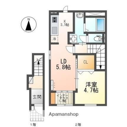 愛媛県松山市立花1丁目 石手川公園駅 1LDK アパート 賃貸物件詳細