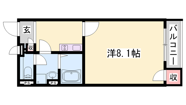 兵庫県姫路市野里 京口駅 1K アパート 賃貸物件詳細