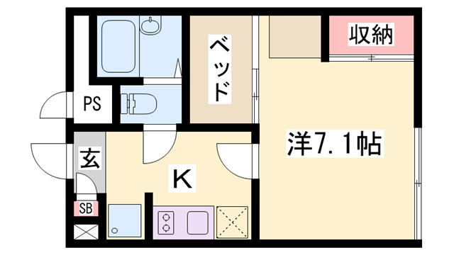 兵庫県姫路市飾磨区今在家北３丁目 英賀保駅 1K アパート 賃貸物件詳細