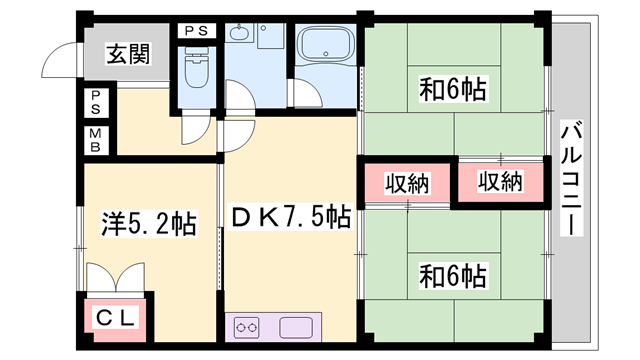 セントラル向陽台 2階 3DK 賃貸物件詳細
