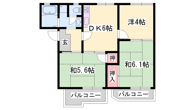 兵庫県姫路市新在家４丁目 姫路駅 3DK アパート 賃貸物件詳細
