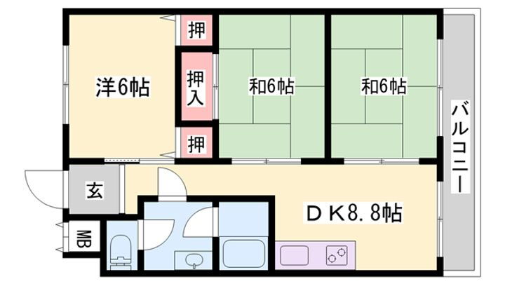 兵庫県加古川市別府町別府 別府駅 3DK マンション 賃貸物件詳細